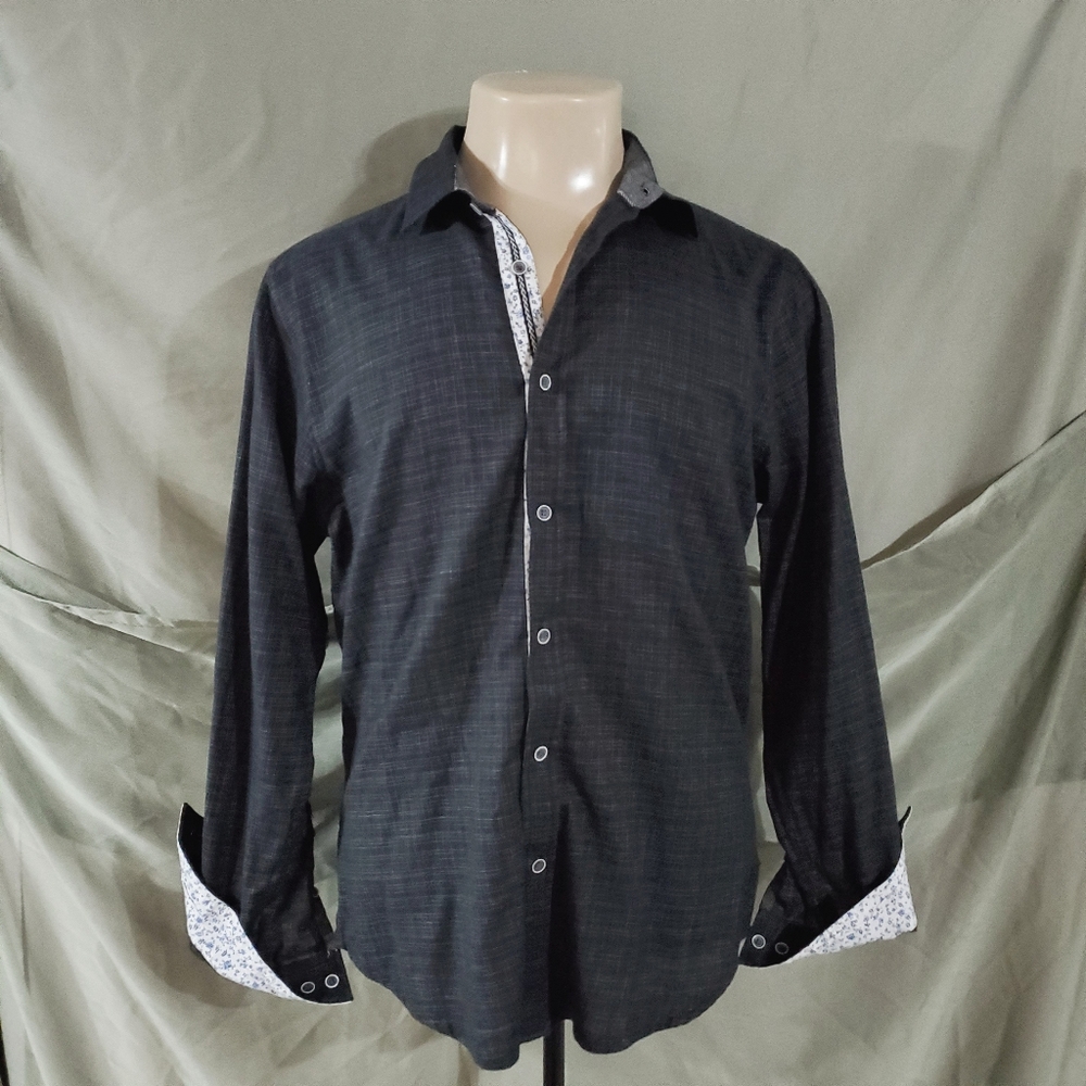 Smash - Large mens long sleeve dress shirt contrast liner
